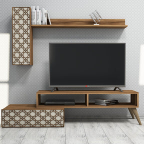 Set Living Planet, din PAL melaminat, nuc/crem, 150x37.2x38 cm