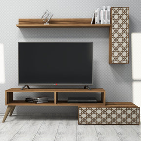 Set Living Planet, din PAL melaminat, nuc/crem, 150x37.2x38 cm