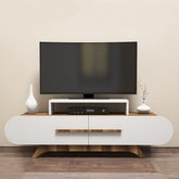 Comoda Rose, din PAL melaminat, nuc/alb, 145x37x50 cm