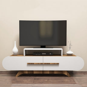 Comoda Rose, din PAL melaminat, nuc/alb, 145x37x50 cm