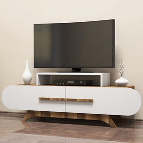 Comoda Rose, din PAL melaminat, nuc/alb, 145x37x50 cm