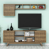 Set Living Inci, din PAL melaminat, nuc, 160x35 cm