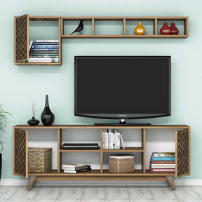 Set Living Inci, din PAL melaminat, nuc, 160x35 cm