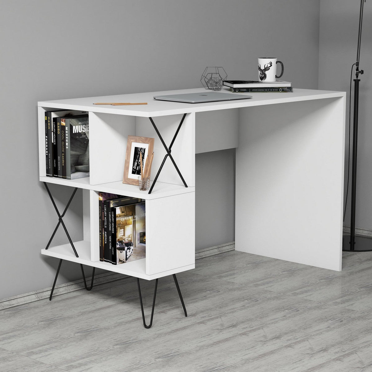 Birou Extra, din PAL melaminat, alb, 120x60x79 cm