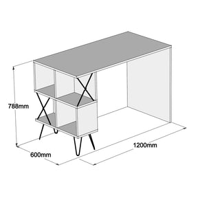 Birou Extra, din PAL melaminat, alb, 120x60x79 cm