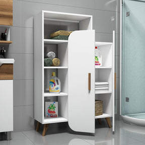 Dulap Form, din PAL melaminat, alb, 90x32x132 cm
