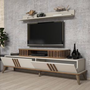 Set Living Eylul, din PAL melaminat, crem, 3 piese