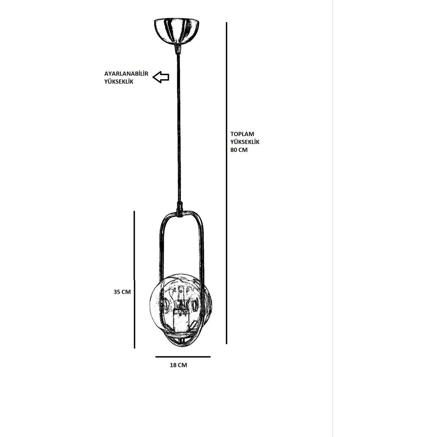 Lampa suspendata Ahu, cadru metalic/sticla, auriu/alb, 70x18 cm
