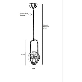 Lampa suspendata Ahu, cadru metalic/sticla, auriu/alb, 70x18 cm