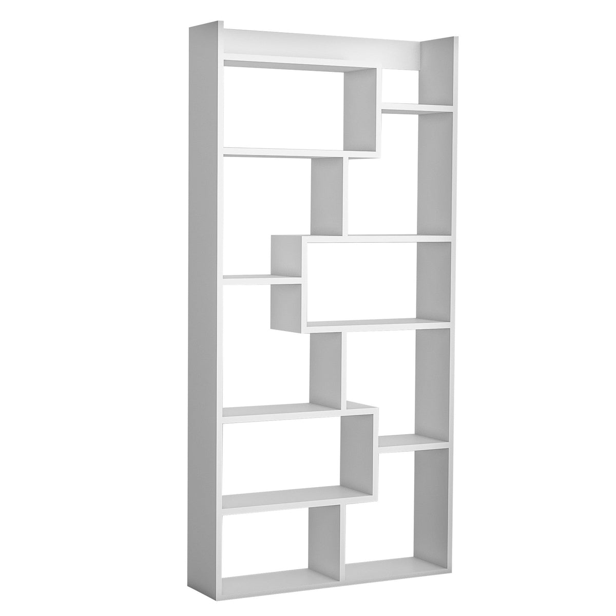Biblioteca Kuttap, din PAL melaminat, alb, 90x22x182 cm