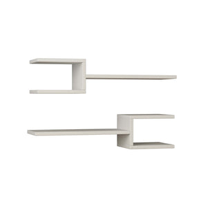 Set 2 rafturi Fork, alb, PAL, 75x22x17 cm