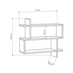 Raft Paralel, din PAL melaminat, stejar, 70x22x65.5 cm
