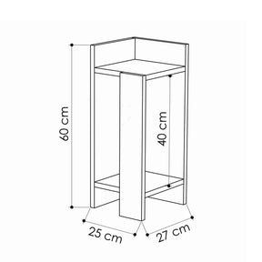 Noptiera Elos Right, stejar/gri, PAL melaminat, 25x60x27 cm