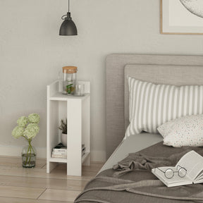 Noptiera Elos left, alb, PAL melaminat, 25x60x27 cm
