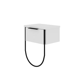 Noptiera Norfolk, alb, PAL/metal, 33x25x44 cm
