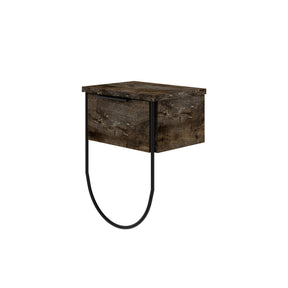 Noptiera Norfolk, maro inchis, PAL/metal, 33x25x44 cm