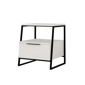 Noptiera 855DTE3547, alb/negru, PAL/metal, 45x41x50 cm