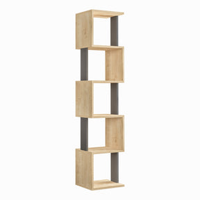 Biblioteca Piri, din PAL melaminat, stejar sonoma/gri antracit, 35x30x161 cm
