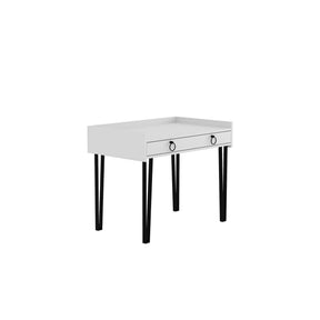 Masa birou Burete, alb/negru, PAL/metal, 100x62x82 cm