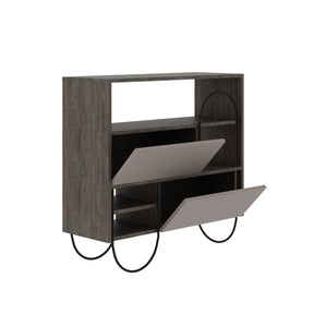 Pantofar Norfolk, bej/maro, PAL/metal, 97x35x77.5 cm