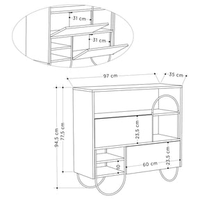 Pantofar Norfolk, bej/maro, PAL/metal, 97x35x77.5 cm
