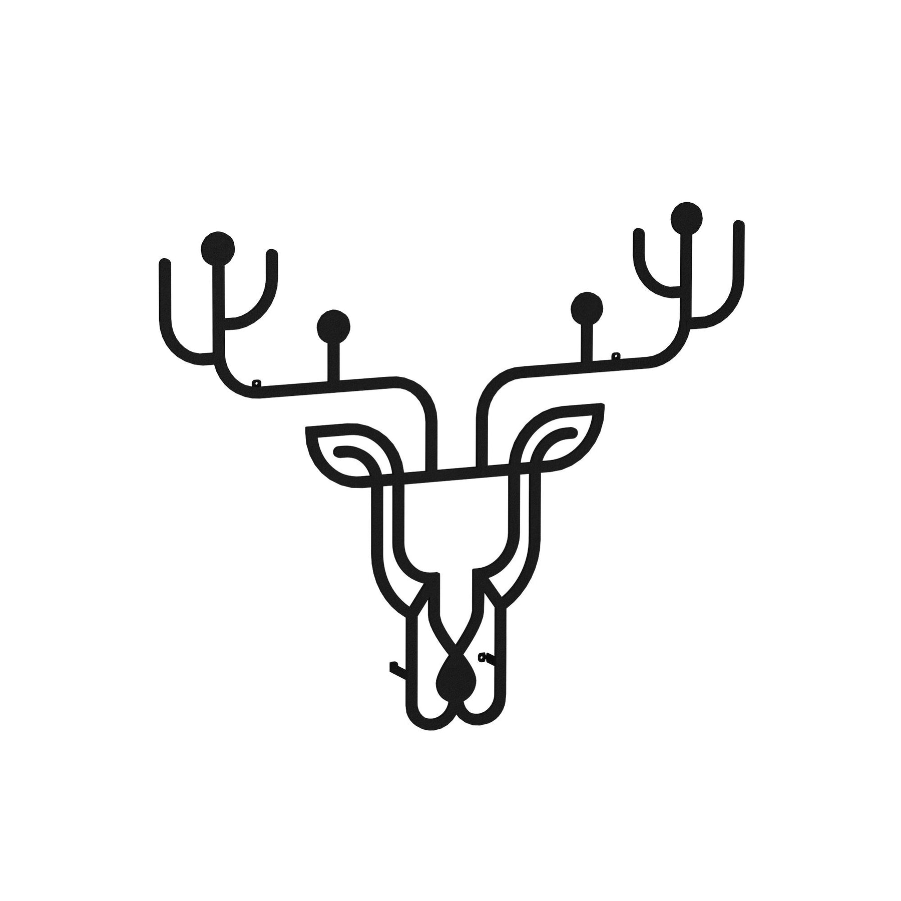 Cuier Deer, negru, metal, 74x60 cm