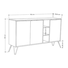 Consola Clara-Oak, stejar, PAL melaminat/metal, 142x83x36 cm