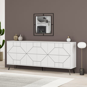 Comoda Dune 183, alb, PAL, 184x35x77 cm