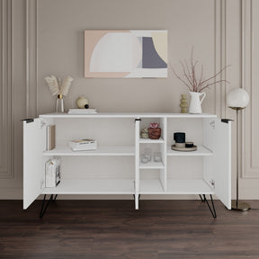 Comoda Clara, alb, PAL, 142x36x83 cm