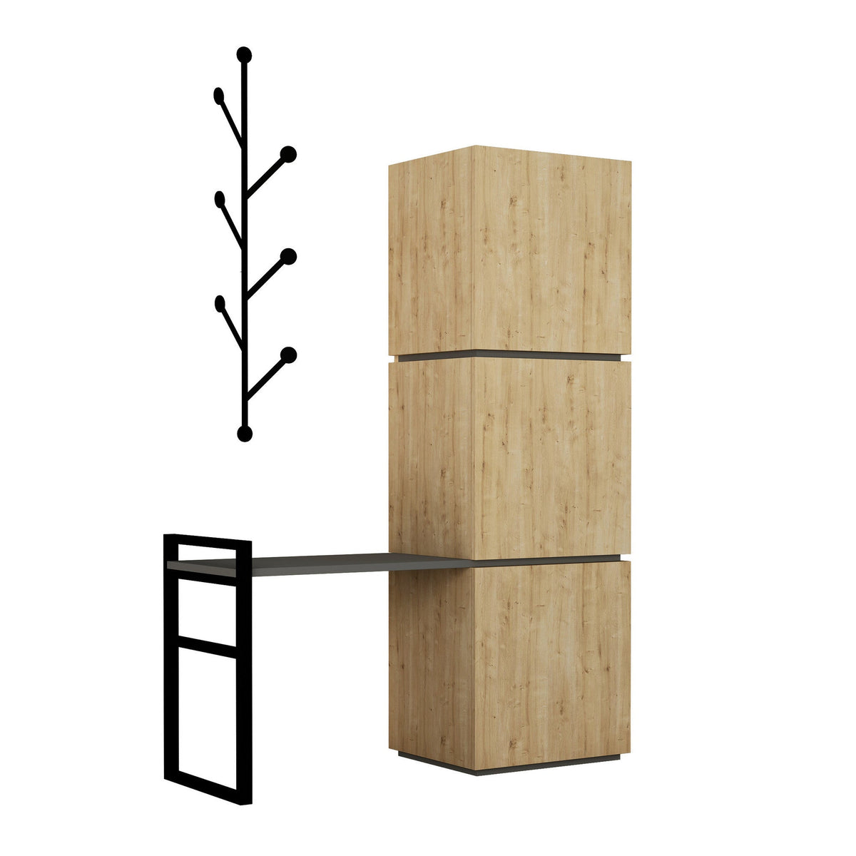 Pantofar Mello, stejar, PAL, 109x39x149 cm