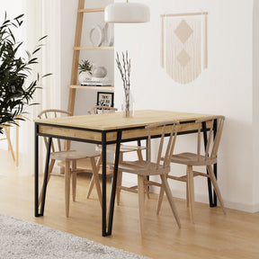 Masa extensibila Pal, din PAL melaminat, stejar, 170x80x76 cm