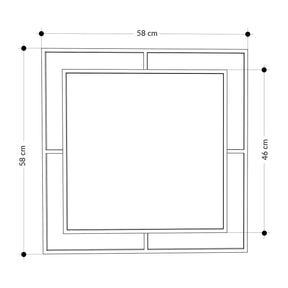 Oglinda perete Corner, negru, metal/sticla, 58x58 cm