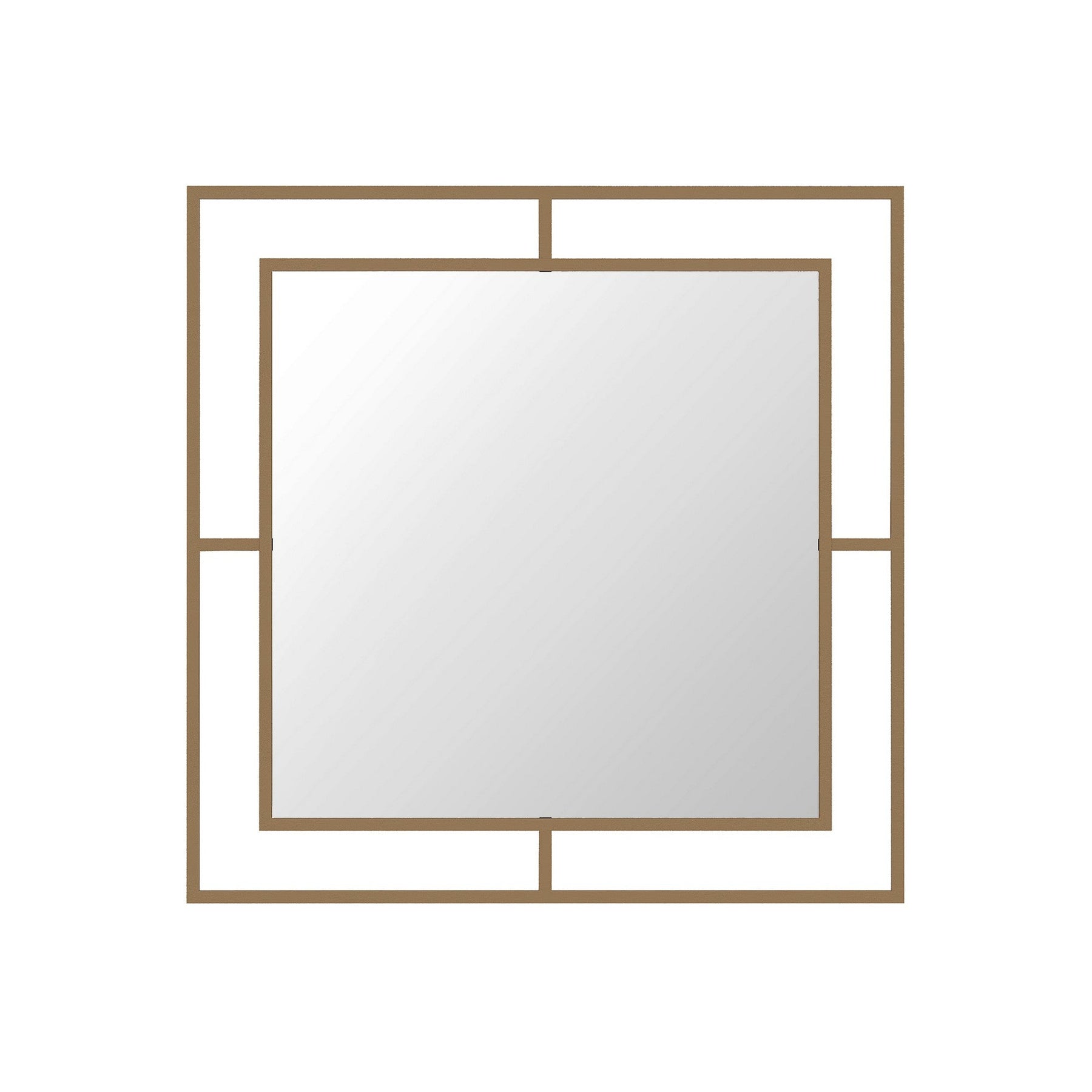 Oglinda perete Corner, auriu, metal/sticla, 58x58 cm
