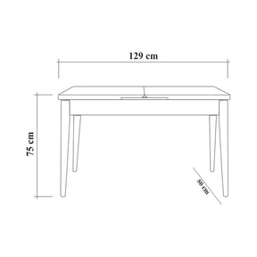 Set Masa, Scaune si Bancheta Vina 0701, 4 piese, din PAL melaminat, alb/soho, 163x80x75 cm