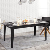 Masa Polka, din PAL melaminat, marmura neagra, 180x90x76.8 cm