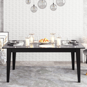 Masa Polka, din PAL melaminat, marmura neagra, 180x90x76.8 cm
