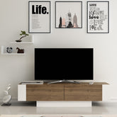 Comoda TV Matera, din PAL melaminat, alun/alb, 150x32x42 cm