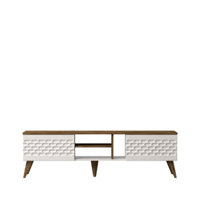 Comoda TV Egg, din PAL melaminat, alb, 180x35x53 cm