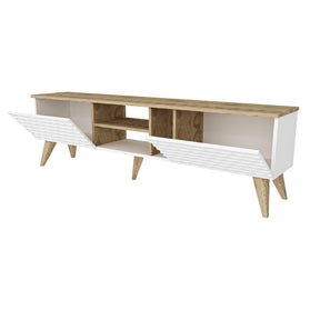 Comoda TV Egg, din PAL melaminat, alb, 180x35x53 cm
