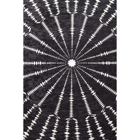 Covor Buio Djt Cap, 140 cm, forma rotunda, catifea/poliester, negru/alb