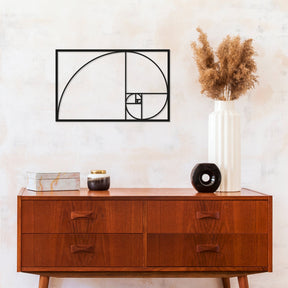 Accesoriu decorativ Golden Ratio, negru, metal, 53x35 cm