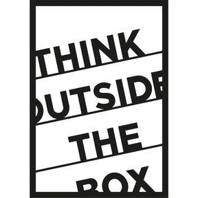 Decoratiune perete Think Out The Box, negru, metal, 35x50 cm