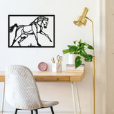 Accesoriu decorativ Horse, negru, metal, 49x34 cm