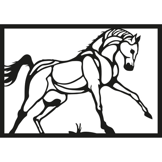 Accesoriu decorativ Horse, negru, metal, 49x34 cm