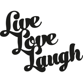 Accesoriu decorativ Live Love Laugh, negru, metal, 52x38 cm