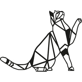 Accesoriu decorativ Cat, negru, metal, 51x36 cm