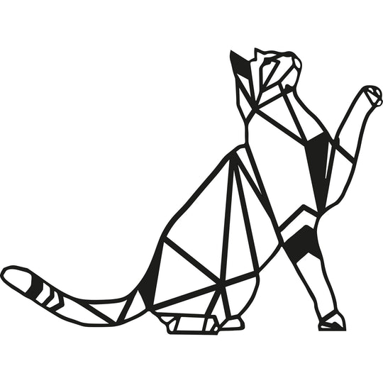 Accesoriu decorativ Cat, negru, metal, 51x36 cm