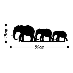 Accesoriu decorativ Elephants, negru, metal, 15x50 cm