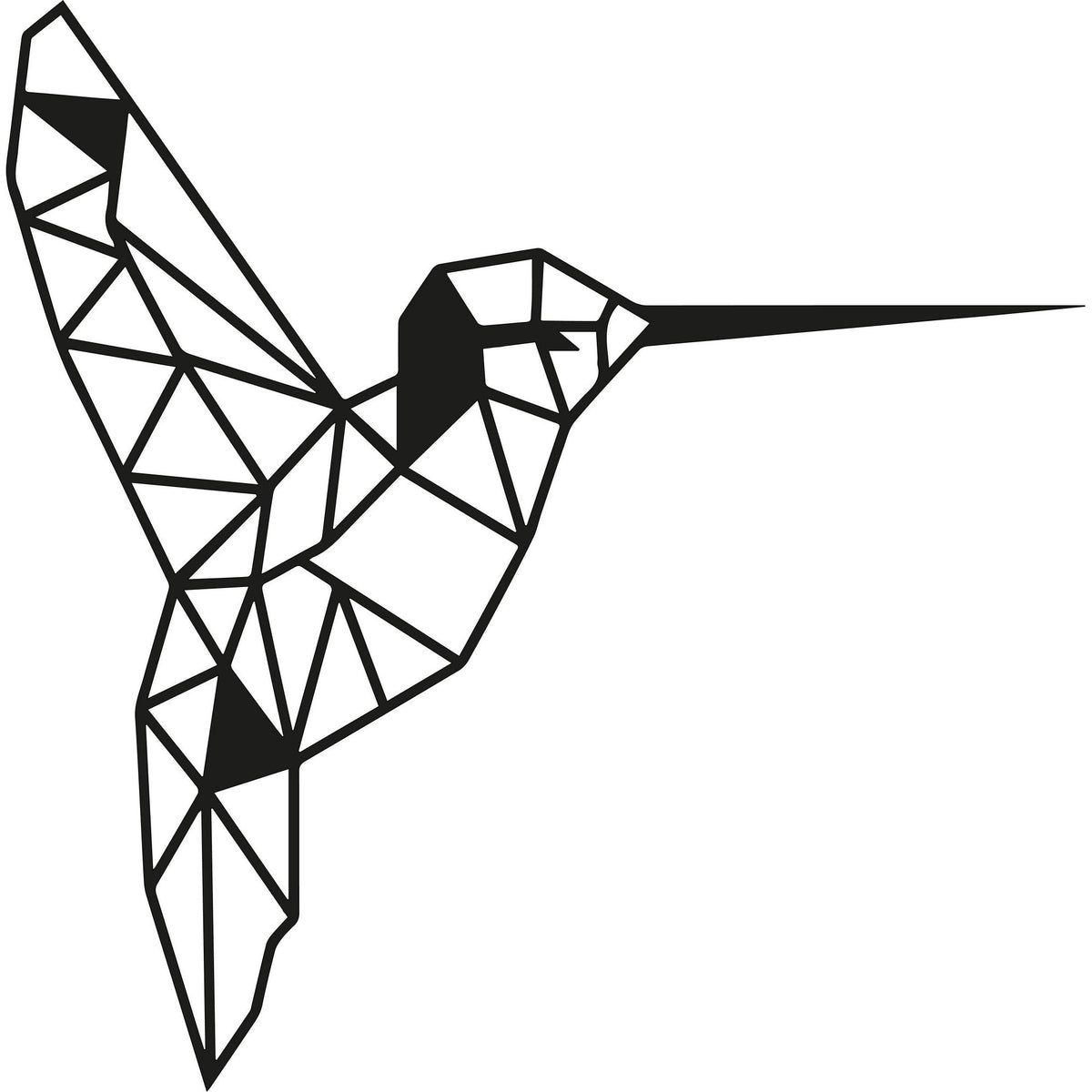 Accesoriu decorativ Bird, negru, metal, 44x44 cm