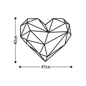 Accesoriu decorativ Heart, negru, metal, 47x40 cm